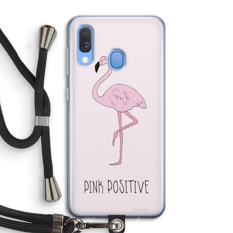 Pink positive: Samsung Galaxy A40 Transparant Hoesje met koord