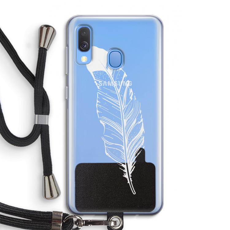 Pluim: Samsung Galaxy A40 Transparant Hoesje met koord