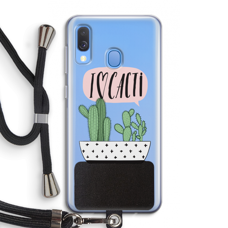I love cacti: Samsung Galaxy A40 Transparant Hoesje met koord