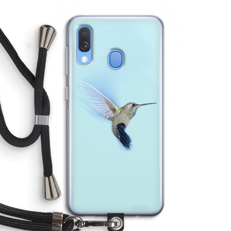 Kolibri: Samsung Galaxy A40 Transparant Hoesje met koord