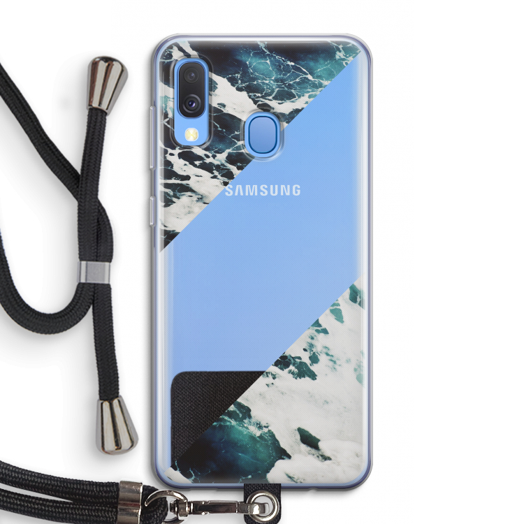 Golven: Samsung Galaxy A40 Transparant Hoesje met koord