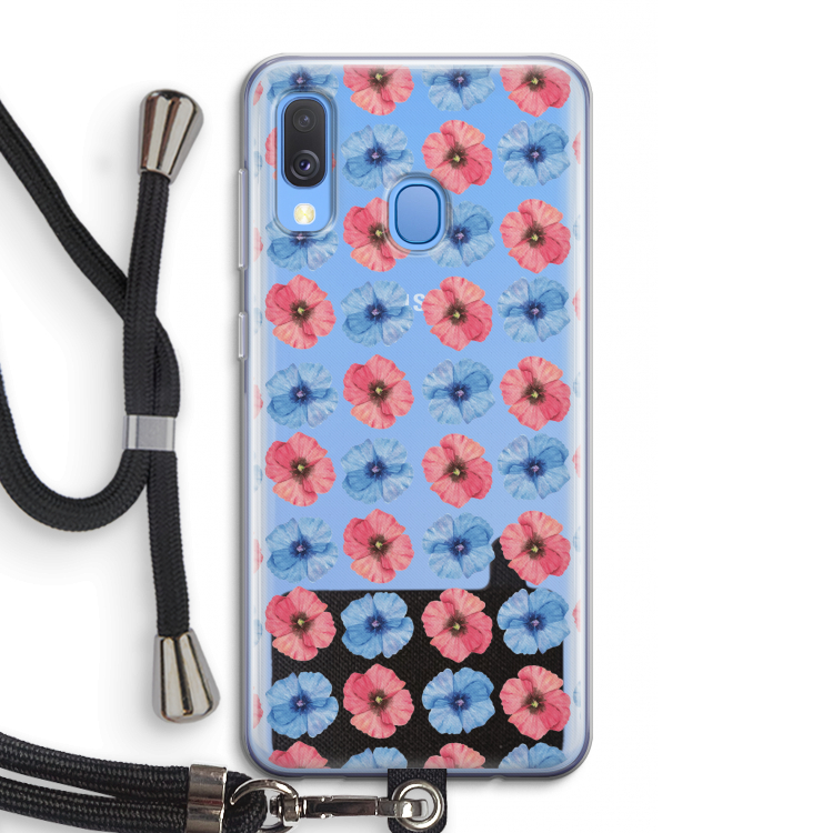 Klaproosjes: Samsung Galaxy A40 Transparant Hoesje met koord