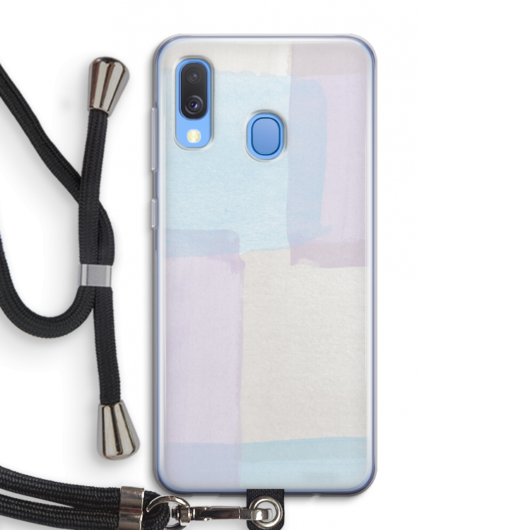 Square pastel: Samsung Galaxy A40 Transparant Hoesje met koord