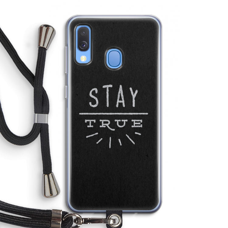 Stay true: Samsung Galaxy A40 Transparant Hoesje met koord