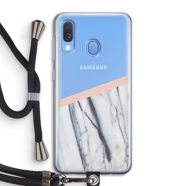 A touch of peach: Samsung Galaxy A40 Transparant Hoesje met koord