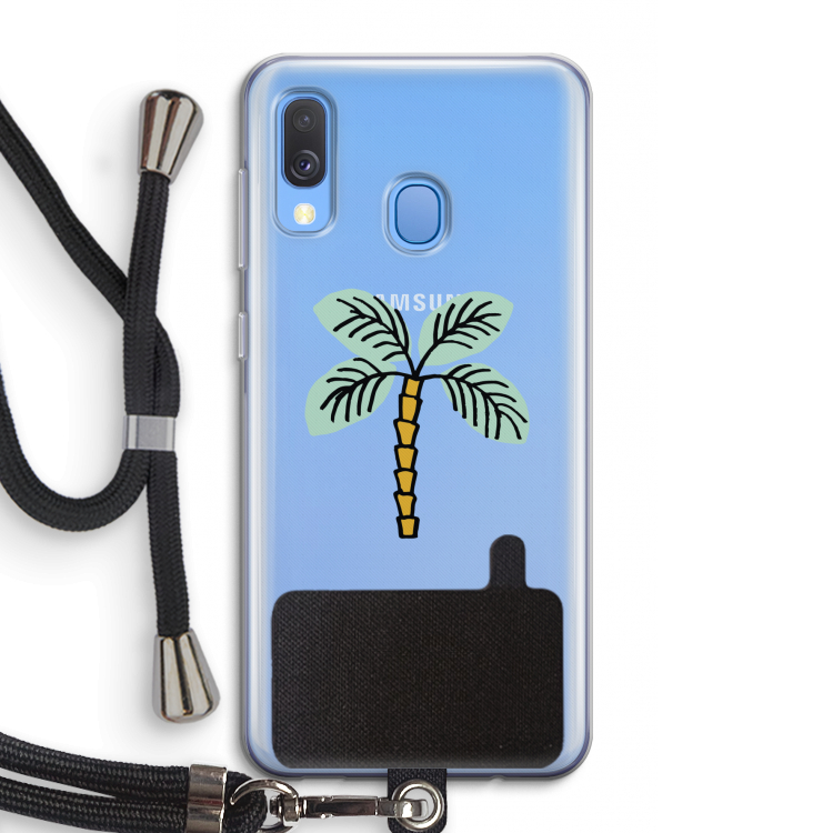 Palmboom: Samsung Galaxy A40 Transparant Hoesje met koord