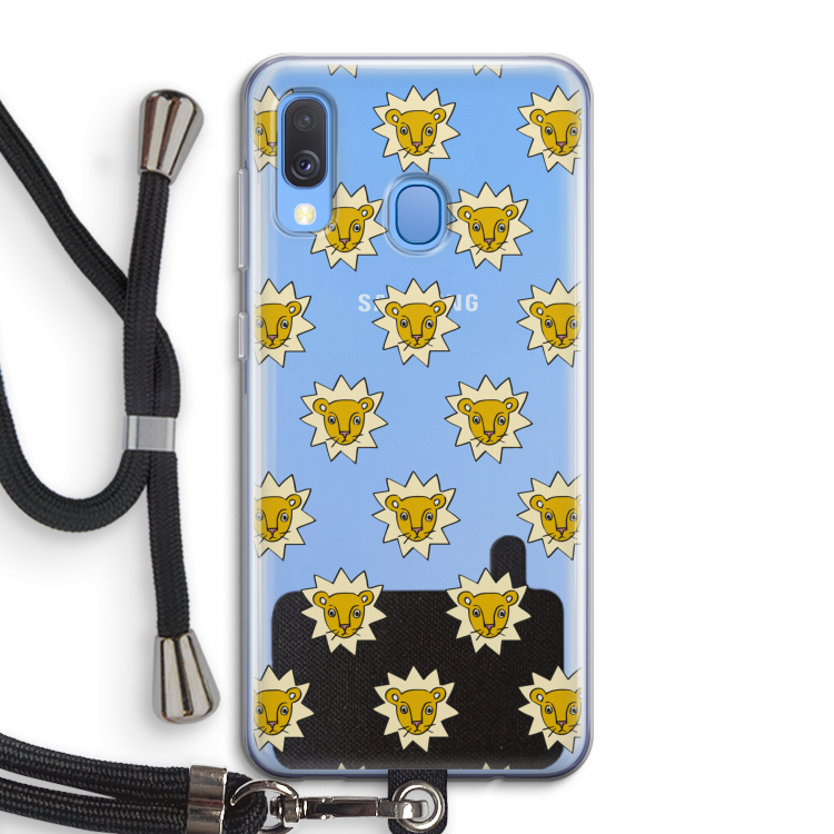 Leeuwenkoppen: Samsung Galaxy A40 Transparant Hoesje met koord