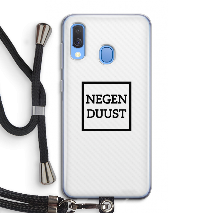 Negenduust vierkant: Samsung Galaxy A40 Transparant Hoesje met koord