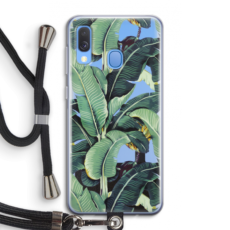 Bananenbladeren: Samsung Galaxy A40 Transparant Hoesje met koord