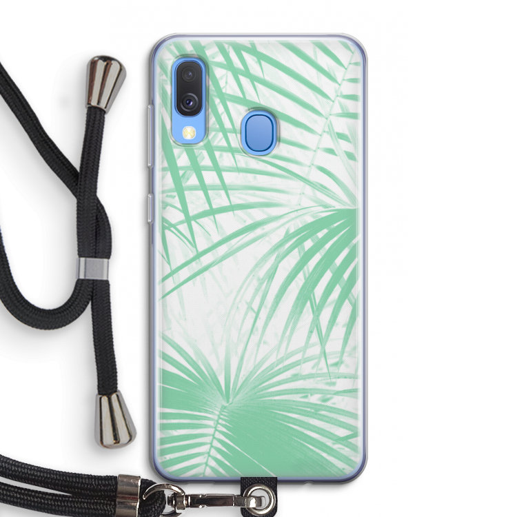 Palmbladeren: Samsung Galaxy A40 Transparant Hoesje met koord