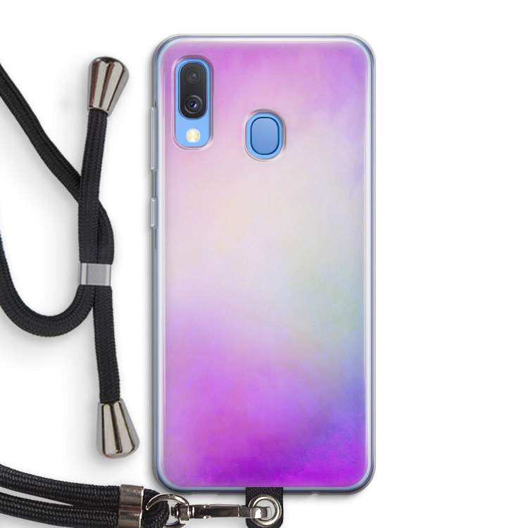 Clouds pastel: Samsung Galaxy A40 Transparant Hoesje met koord