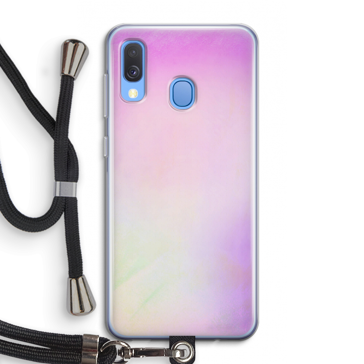Flow mist pastel: Samsung Galaxy A40 Transparant Hoesje met koord