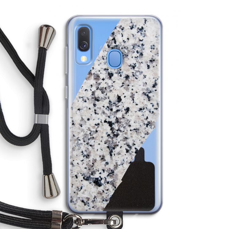 Gespikkelde marmer: Samsung Galaxy A40 Transparant Hoesje met koord