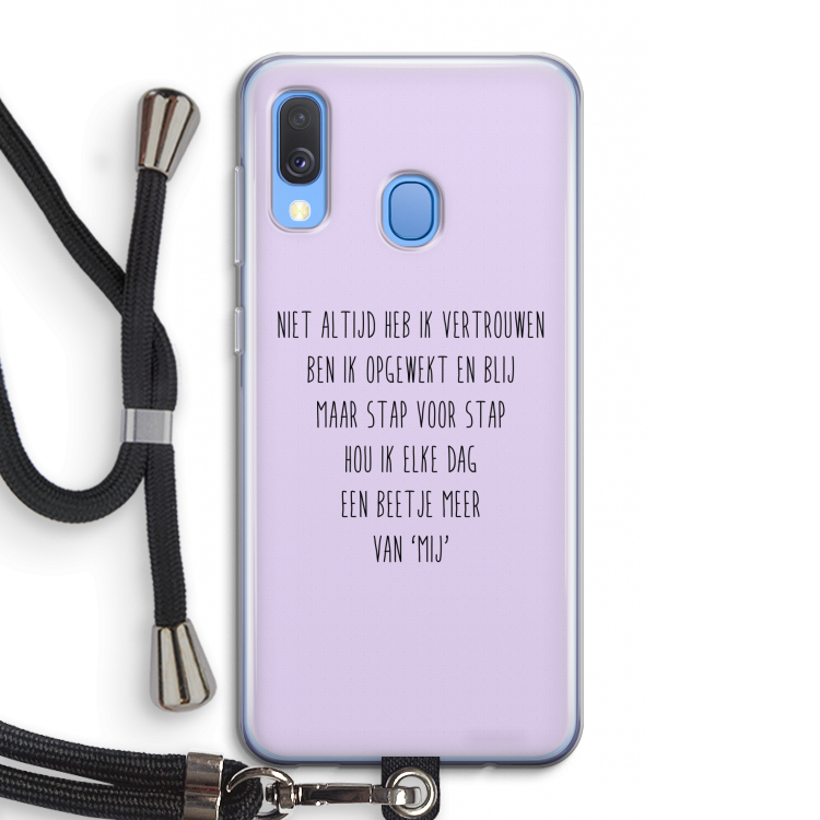 Zelfvertrouwen: Samsung Galaxy A40 Transparant Hoesje met koord