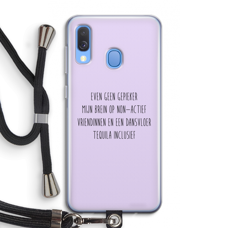 Tequila: Samsung Galaxy A40 Transparant Hoesje met koord