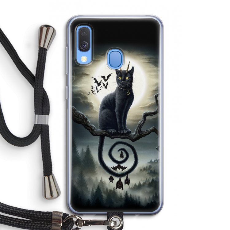 Moonlight Companions: Samsung Galaxy A40 Transparant Hoesje met koord