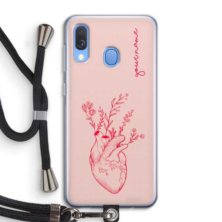 Blooming Heart: Samsung Galaxy A40 Transparant Hoesje met koord