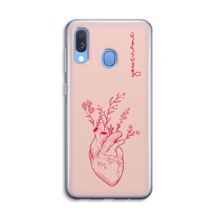 Blooming Heart: Samsung Galaxy A40 Transparant Hoesje