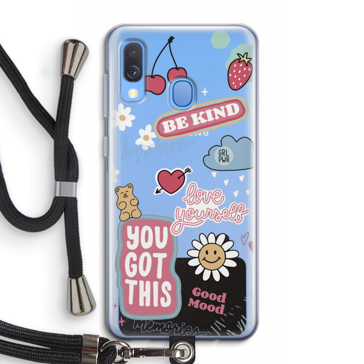 Positivity: Samsung Galaxy A40 Transparant Hoesje met koord