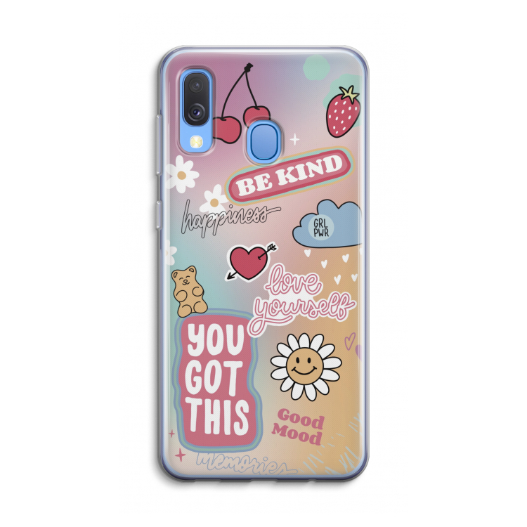 Positivity: Samsung Galaxy A40 Transparant Hoesje