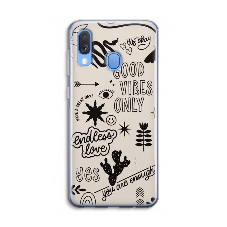 Good vibes: Samsung Galaxy A40 Transparant Hoesje