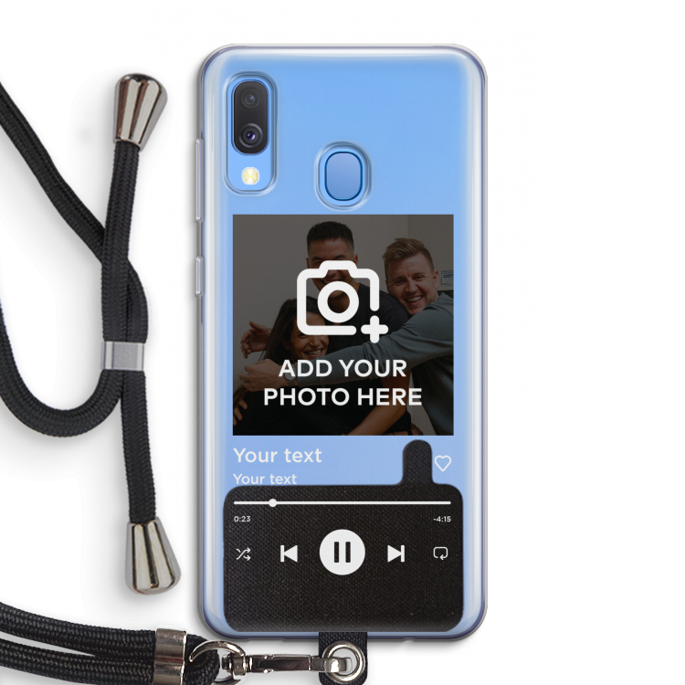 Music Player: Samsung Galaxy A40 Transparant Hoesje met koord