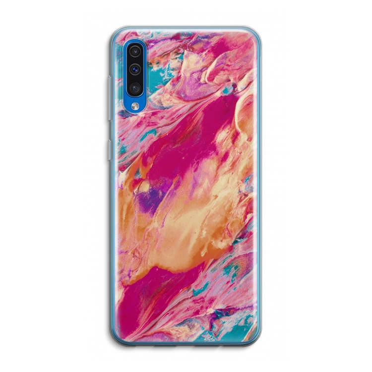 Pastel Echoes: Samsung Galaxy A50 Transparant Hoesje