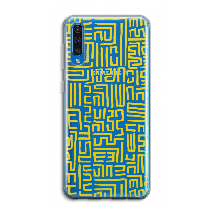 Majorelle Blue Print: Samsung Galaxy A50 Transparant Hoesje