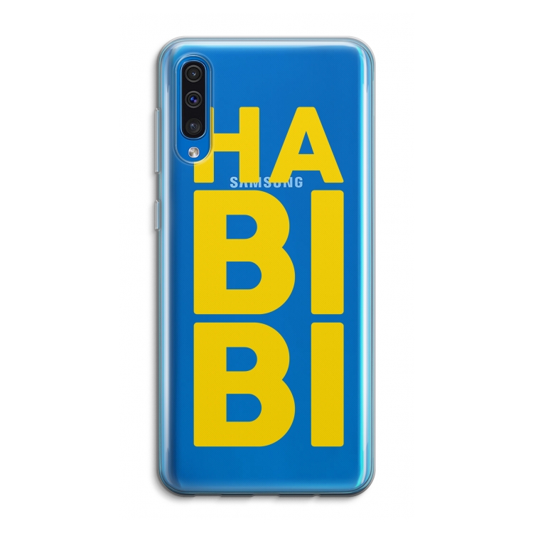 Habibi Blue: Samsung Galaxy A50 Transparant Hoesje