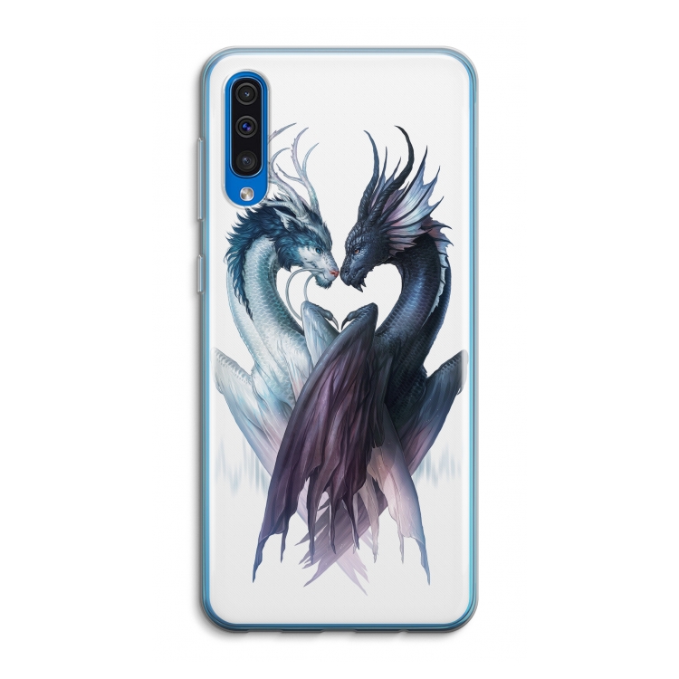 Yin Yang Dragons: Samsung Galaxy A50 Transparant Hoesje