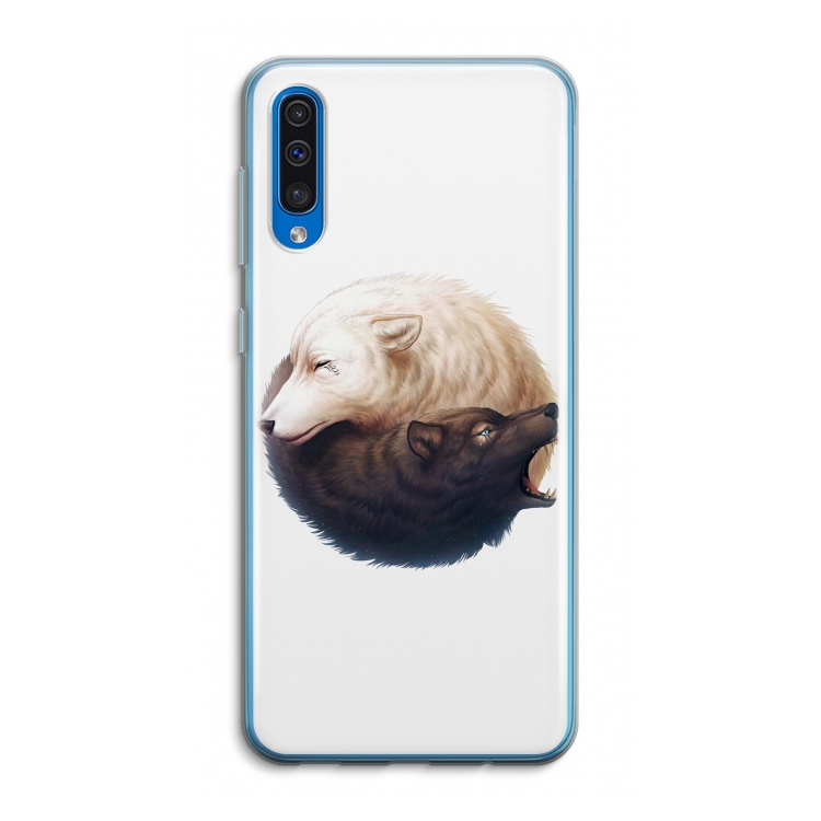 Yin Yang Wolves: Samsung Galaxy A50 Transparant Hoesje