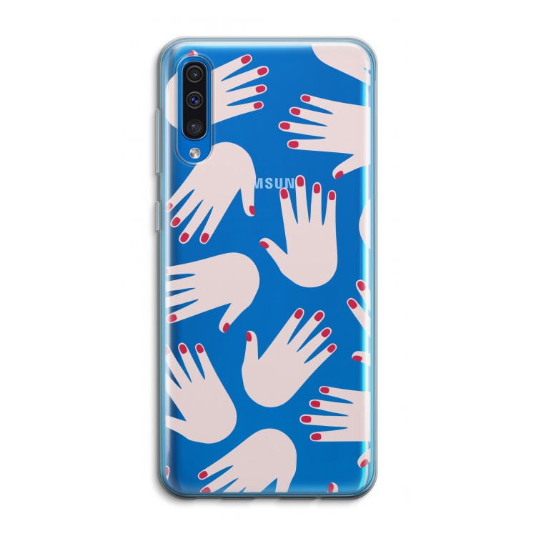 Hands pink: Samsung Galaxy A50 Transparant Hoesje