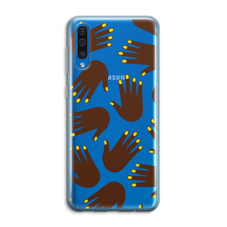 Hands dark: Samsung Galaxy A50 Transparant Hoesje