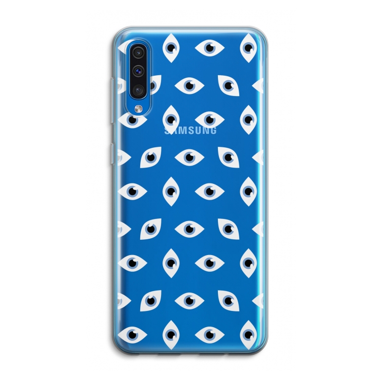 Eyes pattern: Samsung Galaxy A50 Transparant Hoesje