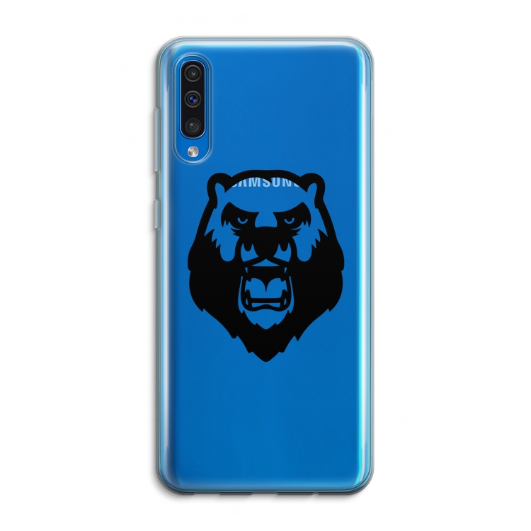 Angry Bear (black): Samsung Galaxy A50 Transparant Hoesje