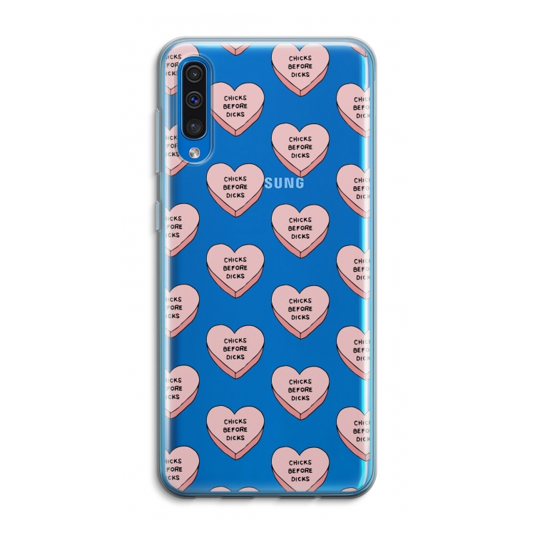 Chicks before dicks: Samsung Galaxy A50 Transparant Hoesje