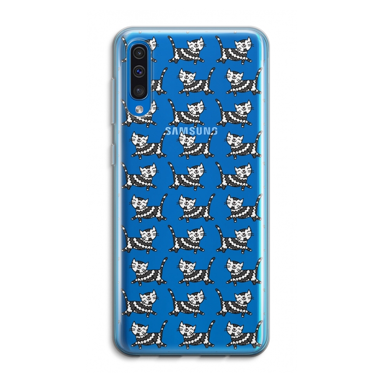 Zwarte poes: Samsung Galaxy A50 Transparant Hoesje