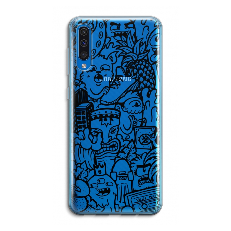 Vexx Black Mixtape: Samsung Galaxy A50 Transparant Hoesje
