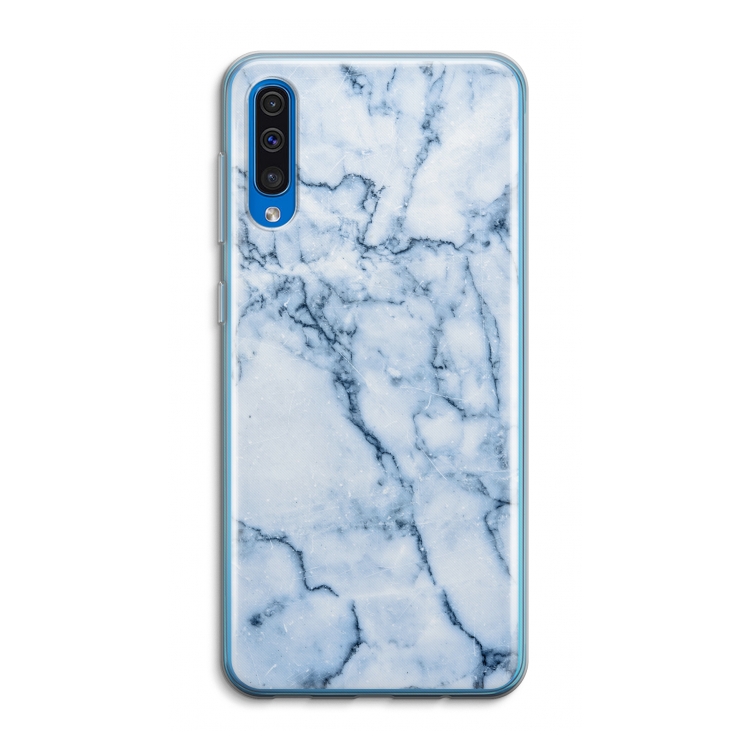 Blauw marmer: Samsung Galaxy A50 Transparant Hoesje