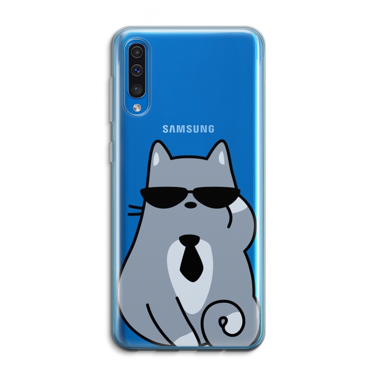 Cool cat: Samsung Galaxy A50 Transparant Hoesje