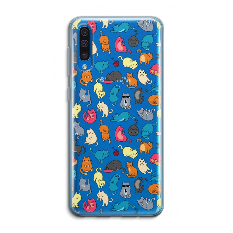 Kleurrijke katten: Samsung Galaxy A50 Transparant Hoesje