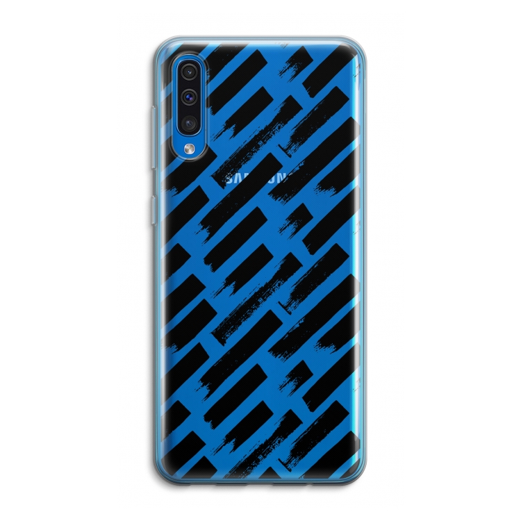 Zwarte vegen: Samsung Galaxy A50 Transparant Hoesje