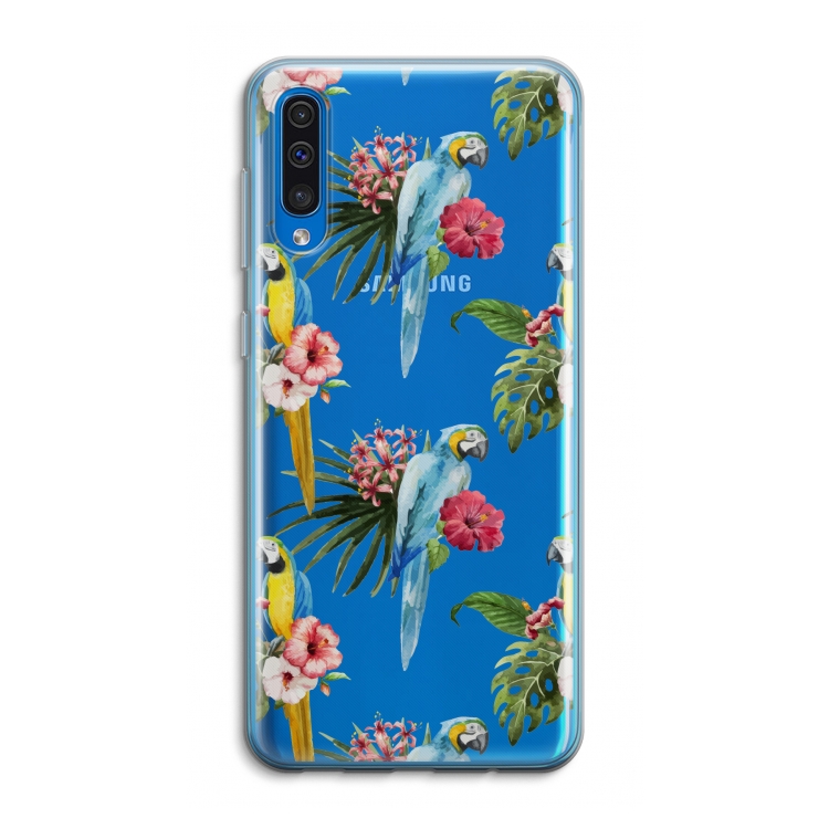 Kleurrijke papegaaien: Samsung Galaxy A50 Transparant Hoesje