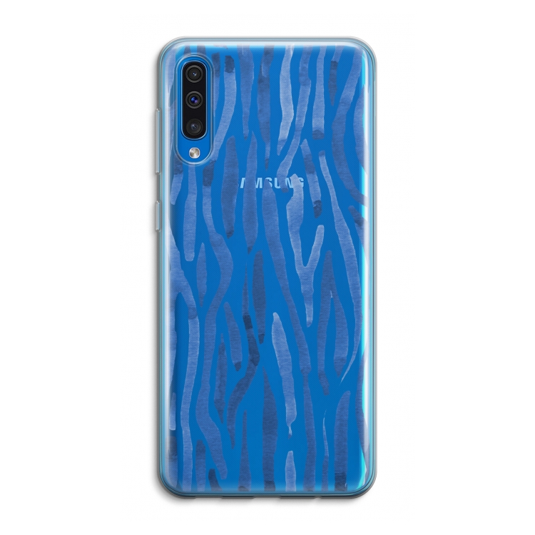Blauwe nerven: Samsung Galaxy A50 Transparant Hoesje