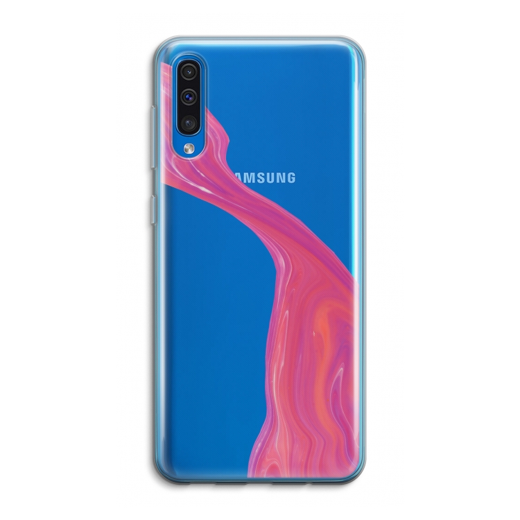 Paarse stroom: Samsung Galaxy A50 Transparant Hoesje