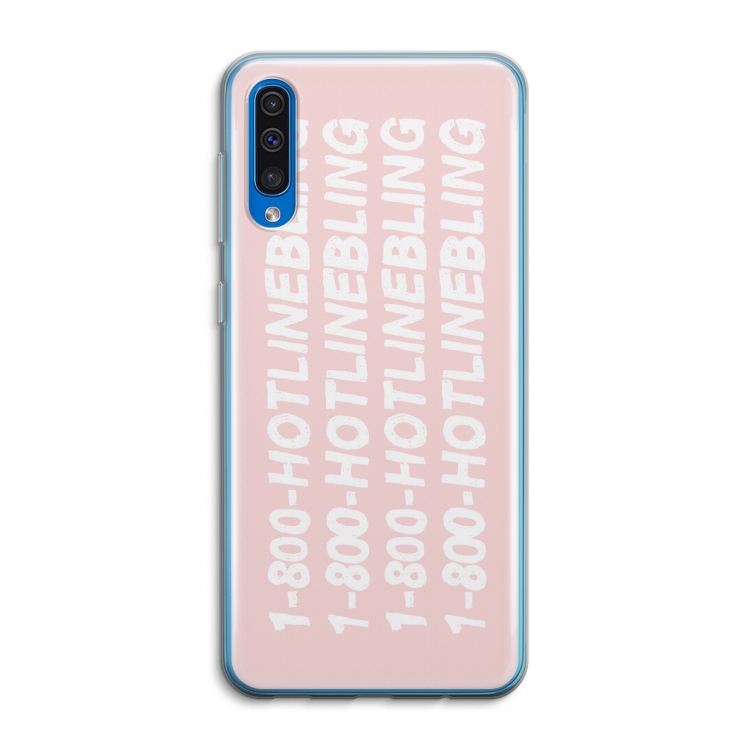 Hotline bling pink: Samsung Galaxy A50 Transparant Hoesje