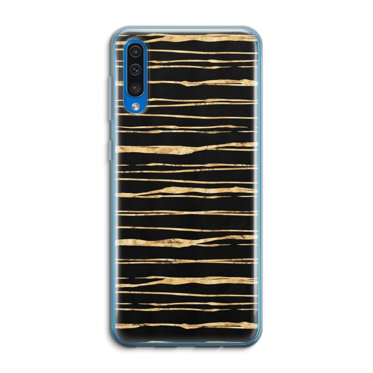 Gouden strepen: Samsung Galaxy A50 Transparant Hoesje