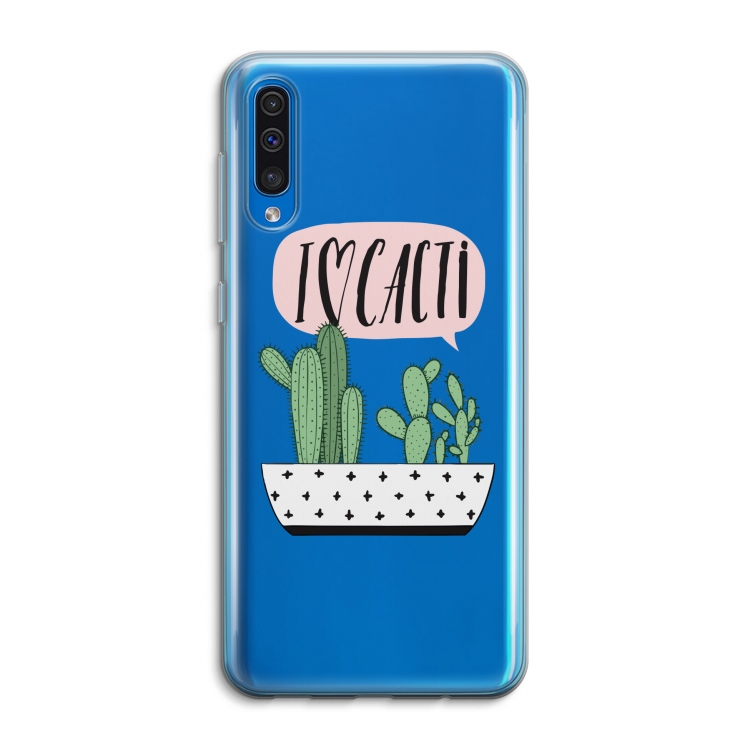 I love cacti: Samsung Galaxy A50 Transparant Hoesje