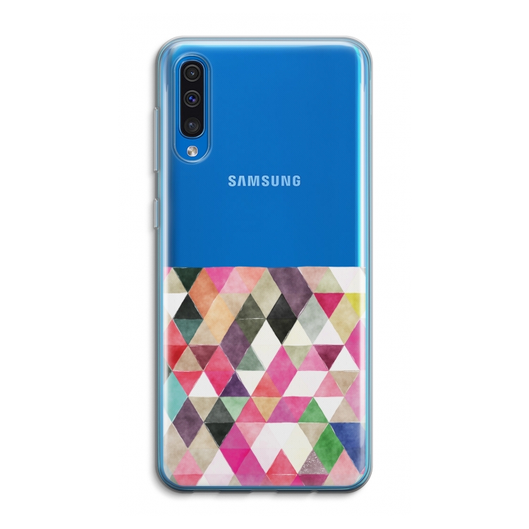 Gekleurde driehoekjes: Samsung Galaxy A50 Transparant Hoesje