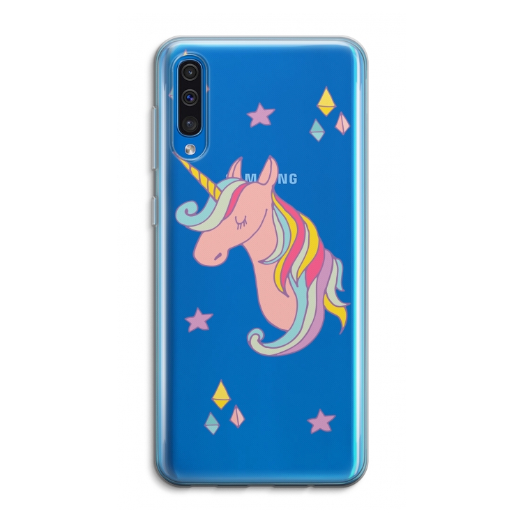 Roze eenhoorn: Samsung Galaxy A50 Transparant Hoesje